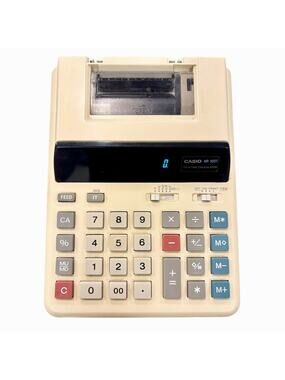 VTG Casio HR-100T Printing Calculator WORKS! 90s Retro Desk Accessories Adding